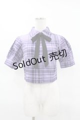 KILL STAR / HAYEE RIBBON SHIRT XS ライラックタータン H-25-04-02-1042-SL-BL-KB-ZH
