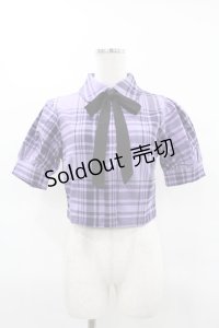 KILL STAR / HAYEE RIBBON SHIRT XS ライラックタータン H-25-04-02-1042-SL-BL-KB-ZH