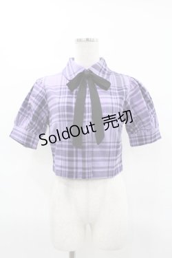 画像1: KILL STAR / HAYEE RIBBON SHIRT XS ライラックタータン H-25-04-02-1042-SL-BL-KB-ZH