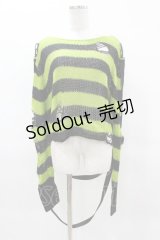 KILL STAR / SLUGS N' SNAILS KNIT SWEATER L 黒×黄緑 H-25-04-02-1045-SL-TO-KB-ZH