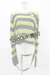 KILL STAR / SLUGS N' SNAILS KNIT SWEATER L 黒×黄緑 H-25-04-02-1045-SL-TO-KB-ZH