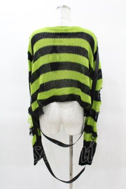 画像2: KILL STAR / SLUGS N' SNAILS KNIT SWEATER L 黒×黄緑 H-25-04-02-1045-SL-TO-KB-ZH