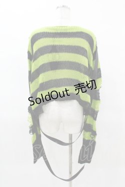 画像2: KILL STAR / SLUGS N' SNAILS KNIT SWEATER L 黒×黄緑 H-25-04-02-1045-SL-TO-KB-ZH