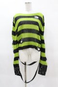 KILL STAR / SLUGS N' SNAILS KNIT SWEATER L 黒×黄緑 H-25-04-02-1046-SL-TO-KB-ZH
