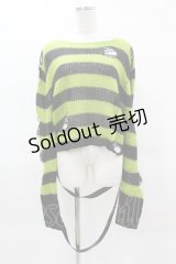 KILL STAR / SLUGS N' SNAILS KNIT SWEATER L 黒×黄緑 H-25-04-02-1046-SL-TO-KB-ZH