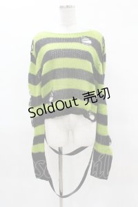 KILL STAR / SLUGS N' SNAILS KNIT SWEATER L 黒×黄緑 H-25-04-02-1046-SL-TO-KB-ZH