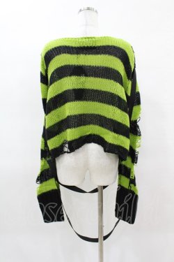 画像2: KILL STAR / SLUGS N' SNAILS KNIT SWEATER L 黒×黄緑 H-25-04-02-1046-SL-TO-KB-ZH