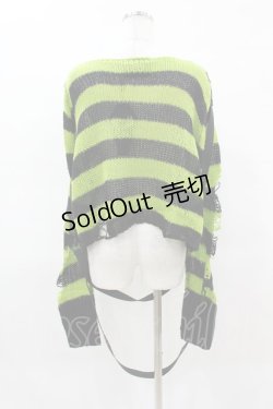 画像2: KILL STAR / SLUGS N' SNAILS KNIT SWEATER L 黒×黄緑 H-25-04-02-1046-SL-TO-KB-ZH