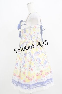 画像2: BABY,THE STARS SHINE BRIGHT / Cheerful Lemon柄ジャンパースカートI Free 生成り×紺 H-25-04-02-001-BA-OP-NS-ZH