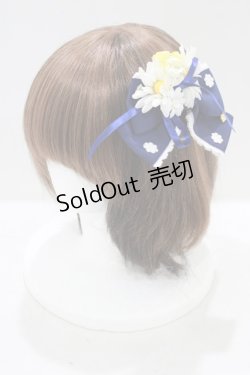 画像1: BABY,THE STARS SHINE BRIGHT / Cheerful Flowerリボンバレッタ  ネイビー H-25-04-02-065-BA-AC-NS-ZH