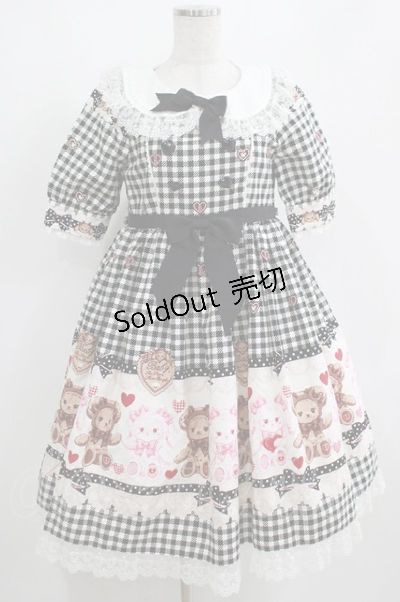 画像1: BABY,THE STARS SHINE BRIGHT / くみゃちゃんのSweet Heart Check柄ワンピース Free ブラック H-25-04-02-007-BA-OP-NS-ZH (1)