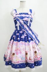 画像1: BABY,THE STARS SHINE BRIGHT / Toy's Fluffy Dream柄ジャンパースカートI Free ネイビー H-25-04-02-014-BA-OP-NS-ZH (1)