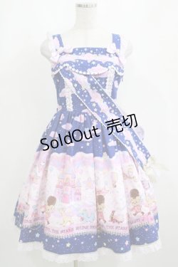 画像1: BABY,THE STARS SHINE BRIGHT / Toy's Fluffy Dream柄ジャンパースカートI Free ネイビー H-25-04-02-014-BA-OP-NS-ZH
