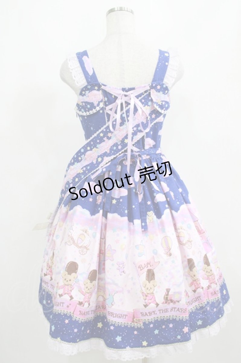 画像3: BABY,THE STARS SHINE BRIGHT / Toy's Fluffy Dream柄ジャンパースカートI Free ネイビー H-25-04-02-014-BA-OP-NS-ZH (3)