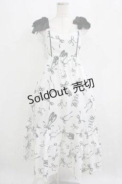 画像1: axes femme / トゥシューズ柄リボン付ワンピース Free オフ H-25-04-02-016-AX-OP-NS-ZH