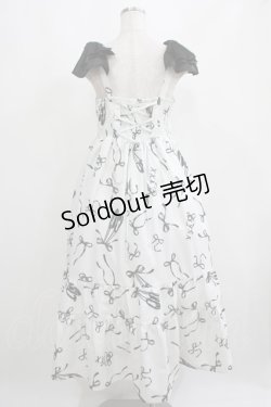画像3: axes femme / トゥシューズ柄リボン付ワンピース Free オフ H-25-04-02-016-AX-OP-NS-ZH