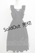 axes femme POETIQUE / トランプ刺繍エプロン風ワンピース M ブラック H-25-04-02-017-AX-OP-NS-ZH