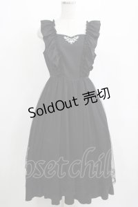 axes femme POETIQUE / トランプ刺繍エプロン風ワンピース M ブラック H-25-04-02-017-AX-OP-NS-ZH