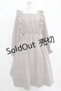 m petit by misako / チェック長袖ワンピース M ブラウン H-25-04-02-019-LO-OP-NS-ZH