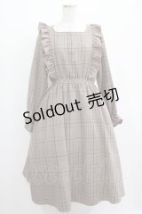 m petit by misako / チェック長袖ワンピース M ブラウン H-25-04-02-019-LO-OP-NS-ZH