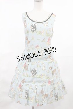 画像1: Emily Temple cute / アニマルジャンパースカート  サックス H-25-04-03-1001-ET-OP-KB-ZH