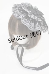 Moi-meme-Moitie / シャンデリアレース丸型ヘッドドレス  黒×シルバー H-25-04-03-1037-MO-AC-KB-ZH