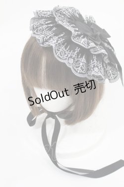 画像1: Moi-meme-Moitie / シャンデリアレース丸型ヘッドドレス  黒×シルバー H-25-04-03-1037-MO-AC-KB-ZH