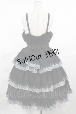 画像3: Moi-meme-Moitie / シャンデリアアレース3段ティアードジャンパースカート  ブラック×シルバー H-25-07-17-1009-MO-OP-KB-ZH