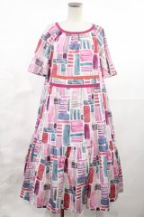 Jane Marple Dans Le Salon / Constructed stripes surf dress M ピンク H-25-04-03-1012-JM-OP-KB-ZH