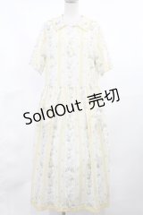 Jane Marple Dans Le Salon / Pale rosesリンクルドレス  イエロー H-25-04-03-1013-JM-OP-KB-ZH