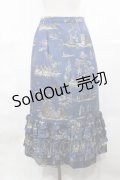 Jane Marple Dans Le Salon / Playful garden frill hem skirt  steel blue H-25-04-03-1016-JM-SK-KB-ZH