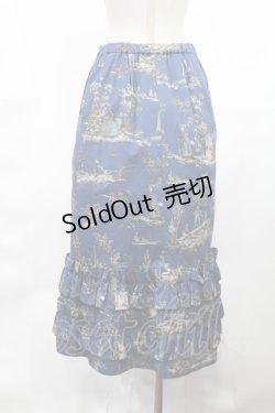 画像3: Jane Marple Dans Le Salon / Playful garden frill hem skirt  steel blue H-25-04-03-1016-JM-SK-KB-ZH