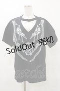 Restyle / Black pagan tshirt with choker Antlers Top XXL ブラック H-25-04-03-011-GO-TO-KB-OS