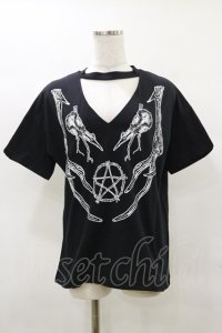 Restyle / Black pagan tshirt with choker Antlers Top M ブラック H-25-04-03-012-GO-TO-KB-ZH