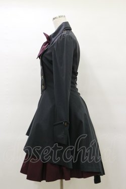 画像3: ATELIER BOZ / ディーンジャケットワンピース  ブラック×ボルドー H-25-04-03-035-EL-OP-KB-ZH