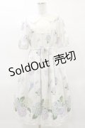 Melody BasKet / 紫陽花のピューリタンカラーワンピース M アイボリー H-25-04-03-036-LO-OP-KB-ZH