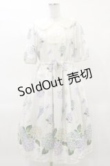 Melody BasKet / 紫陽花のピューリタンカラーワンピース M アイボリー H-25-04-03-036-LO-OP-KB-ZH