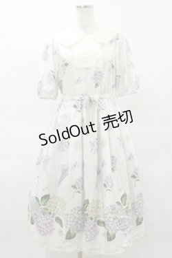画像1: Melody BasKet / 紫陽花のピューリタンカラーワンピース M アイボリー H-25-04-03-036-LO-OP-KB-ZH