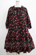 Jane Marple / Skipping cherriesチュニックドレス  黒 H-25-04-04-028-JM-OP-KB-ZH