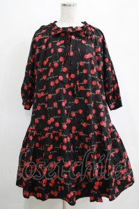 Jane Marple / Skipping cherriesチュニックドレス  黒 H-25-04-04-028-JM-OP-KB-ZH