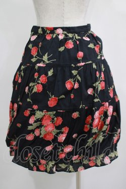画像3: Jane Marple / Berryプリントのピンタックスカート  黒 H-25-04-04-030-JM-SK-KB-ZH