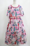 Jane Marple Dans Le Salon / Constructed stripes surf dress  ピンク H-25-04-04-004-JM-OP-KB-ZH
