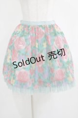 Jane Marple / フラワーチュールスカート  サックス H-25-04-04-039-JM-SK-KB-ZH