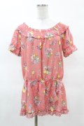 axes femme / フルーツ柄トップス M ピンク H-25-04-04-1048-AX-TO-NS-ZH