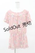 axes femme / フルーツ柄トップス M ピンク H-25-04-04-1048-AX-TO-NS-ZH
