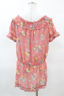 画像2: axes femme / フルーツ柄トップス M ピンク H-25-04-04-1048-AX-TO-NS-ZH
