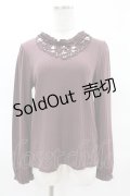axes femme / 薔薇モチーフリブプルオーバー M パープル H-25-04-04-1054-AX-TO-NS-ZH