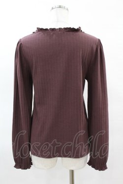 画像2: axes femme / 薔薇モチーフリブプルオーバー M パープル H-25-04-04-1054-AX-TO-NS-ZH