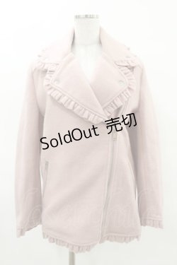 画像1: Bubbles / フリルライダースジャケット Free ピンク H-25-04-04-1059-CA-JA-NS-ZH