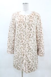 PINK HOUSE CHELSEA / リボン付きフェイクファーコート M ピンク H-25-04-04-1060-EL-CO-NS-C012